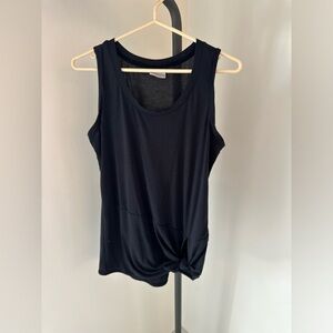 Columbia Black Sleeveless Relaxed Tie Front Tank Top